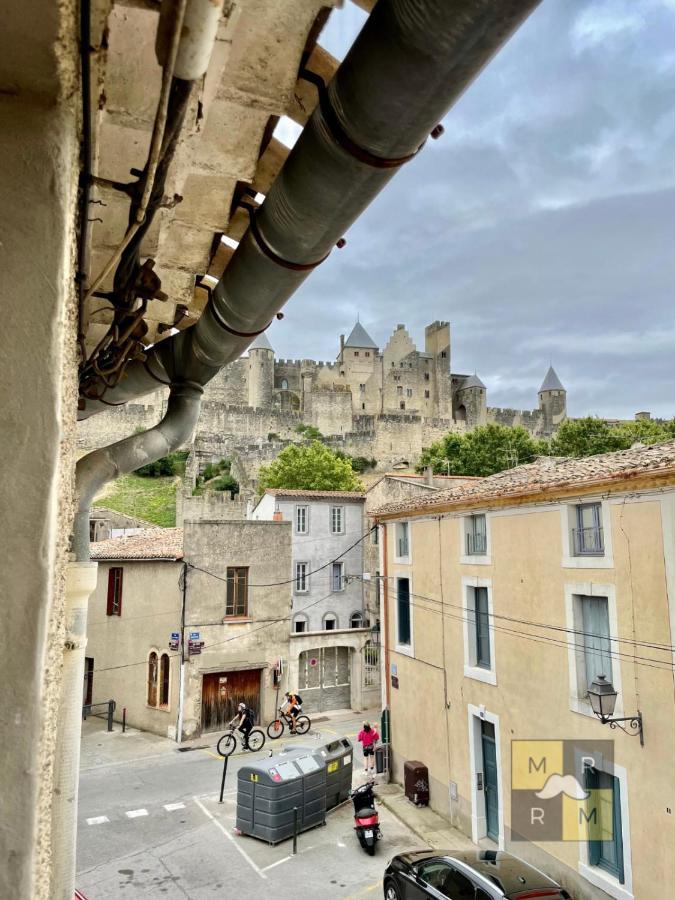 Le Donjon - Vue Cité Pied Cite Médiévale Neuf Carcassonne Extérieur photo